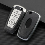 TPU Leather 5 Button Key Fob Case for Ford Explorer, Mustang, Fusion, Escape, F150