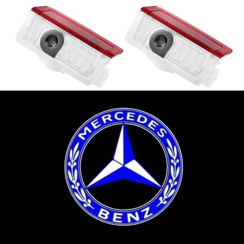 2Pcs LED Car Door Projector Lamps Accessories for Mercedes Benz