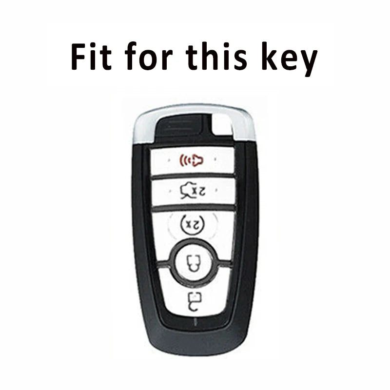 TPU Leather 5 Button Key Fob Case for Ford Explorer, Mustang, Fusion, Escape, F150