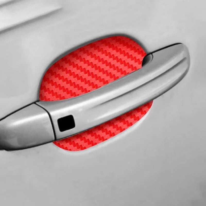 4Pcs Carbon Fiber Door Handle Well Protective Sticker