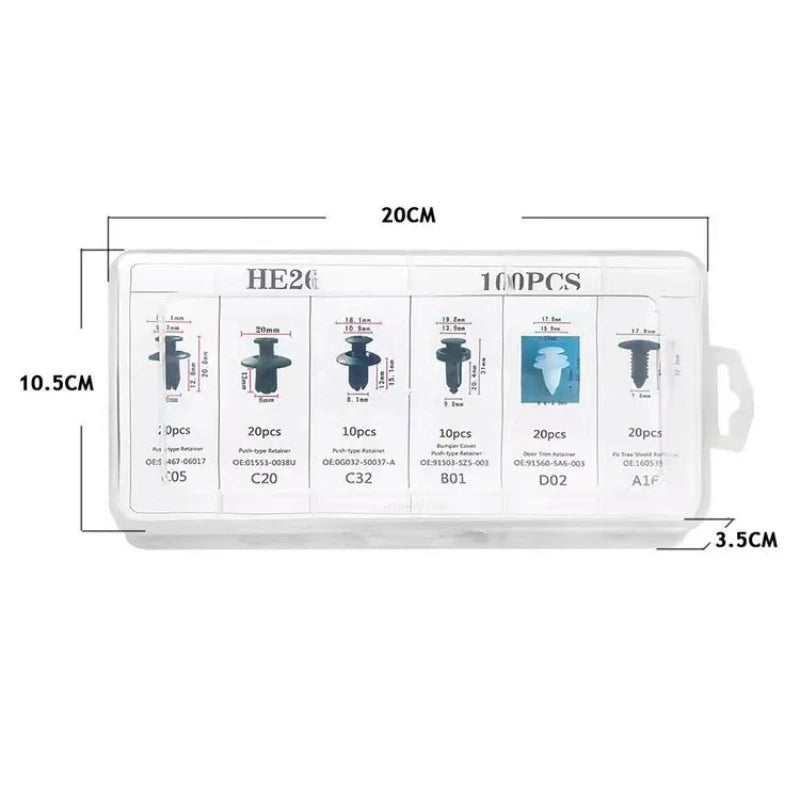 100Pcs Automotive Plastic Fastener Clips