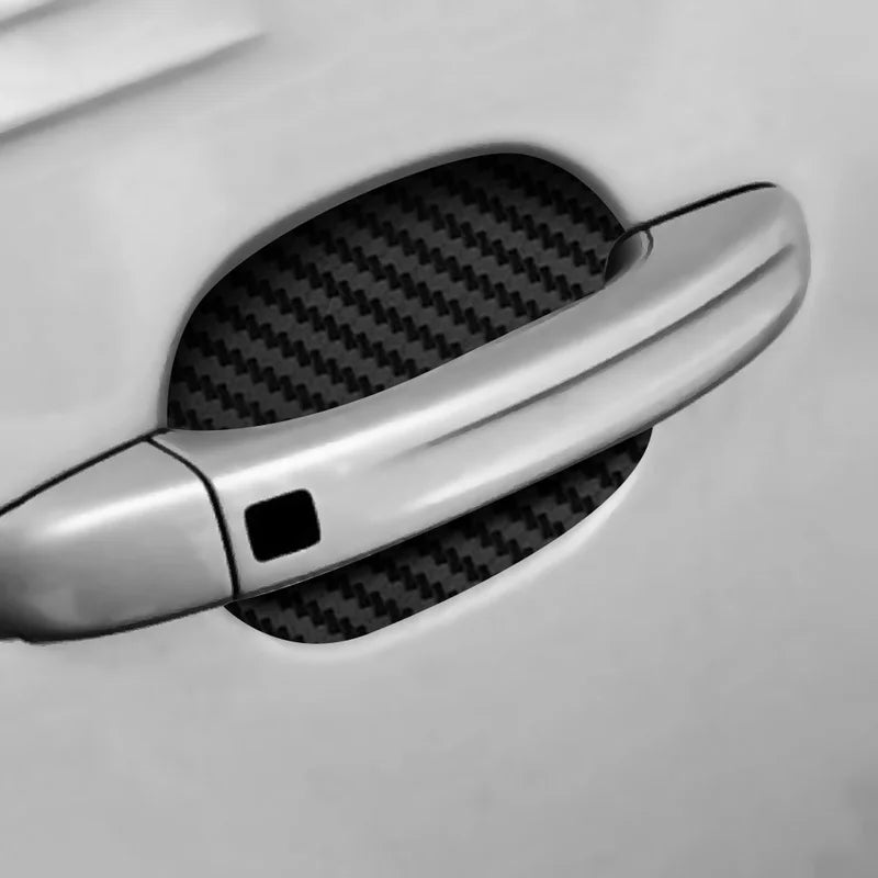 4Pcs Carbon Fiber Door Handle Well Protective Sticker