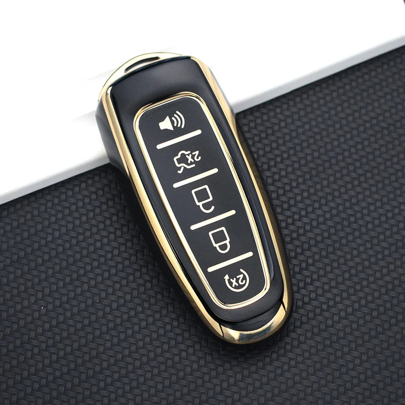 5 Button TPU Key Fob Cover for Ford Edge Explorer Escape Focus Taurus Flex| Lincoln MKS MKT MKX MKZ