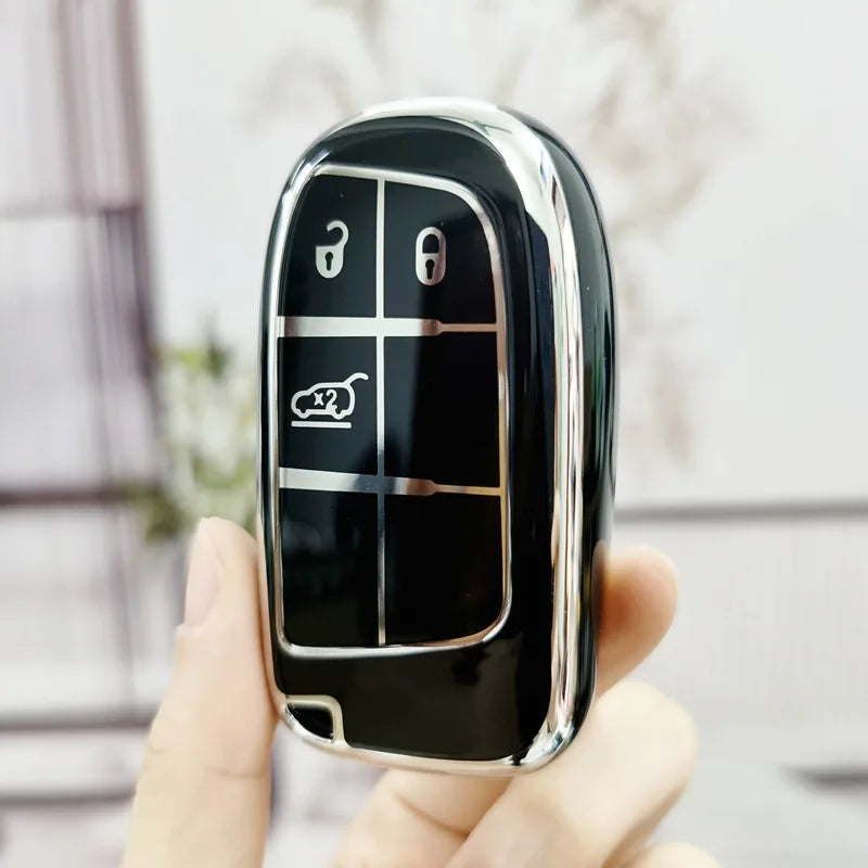 3/5 Buttons TPU Remote Key Cover Case for Jeep, Chrysler, Dodge