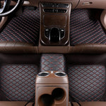 Limited Time Sale! 5PCS Diamond Stitched Leather Floor Mats