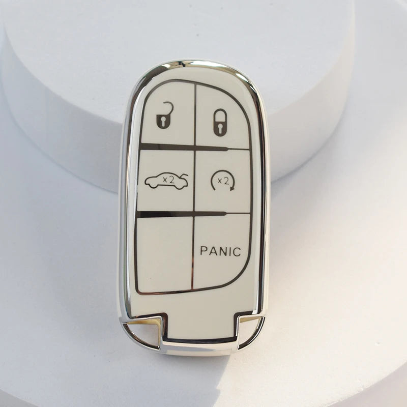 3/5 Buttons TPU Remote Key Cover Case for Jeep, Chrysler, Dodge