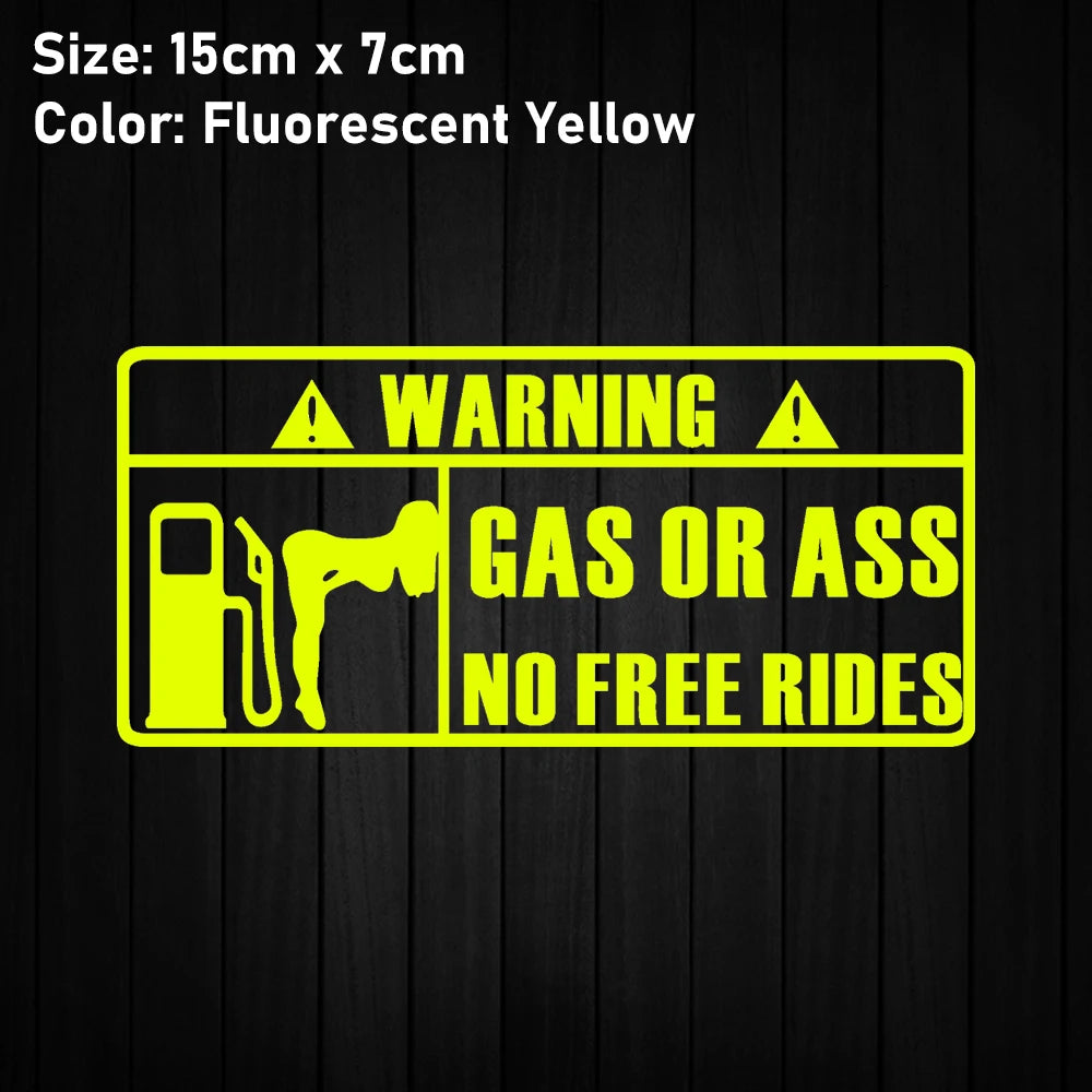 'Gas Or Ass' Transparent Vehicle Humorous Sticker/Decal