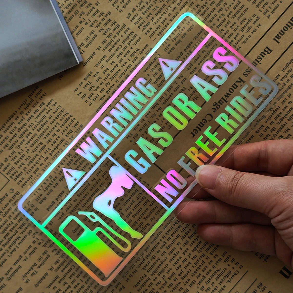 'Gas Or Ass' Transparent Vehicle Humorous Sticker/Decal