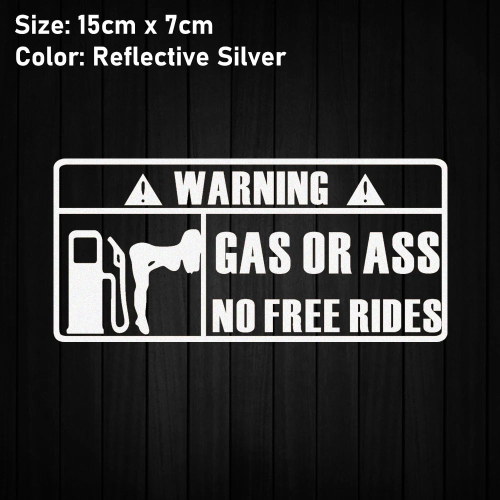 'Gas Or Ass' Transparent Vehicle Humorous Sticker/Decal
