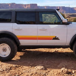 Ford Bronco Retro Mountain Stripe Door Side Decals, Set of 2 (2021-2026)