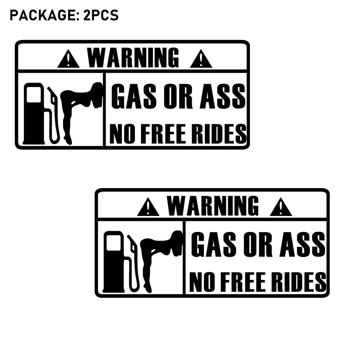 'Gas Or Ass' Transparent Vehicle Humorous Sticker/Decal