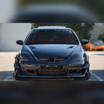 Glossy black JDM racing windshield banner decal on a tuned coupe