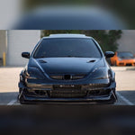 Tuned coupe with a clear windshield, before the banner decal is installed