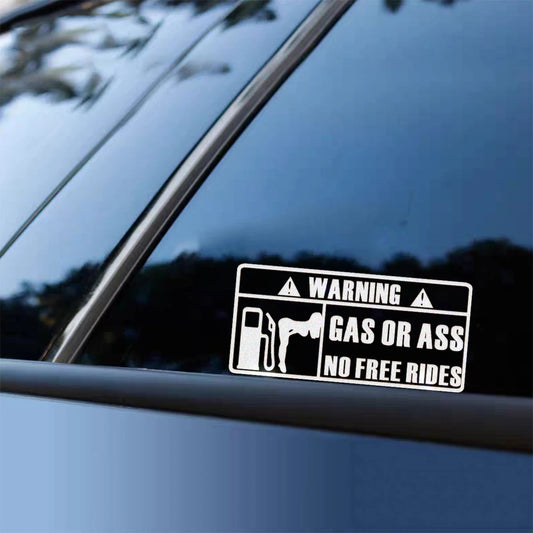 'Gas Or Ass' Transparent Vehicle Humorous Sticker/Decal