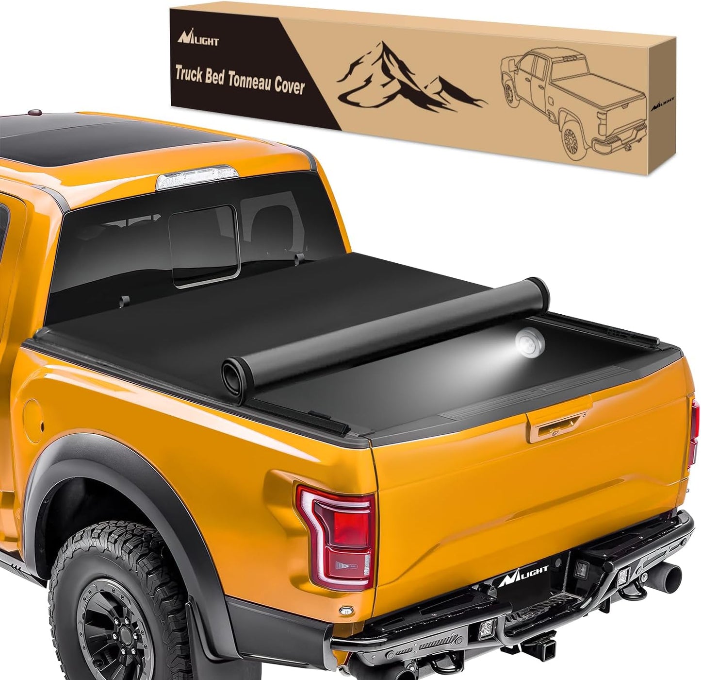 Soft Roll up Truck Bed Tonneau Cover Compatible with Ford F150 2015 2016 2017 2018 2019 2020 2021 2022 2023 2024 6.5Ft Truck Bed Cover