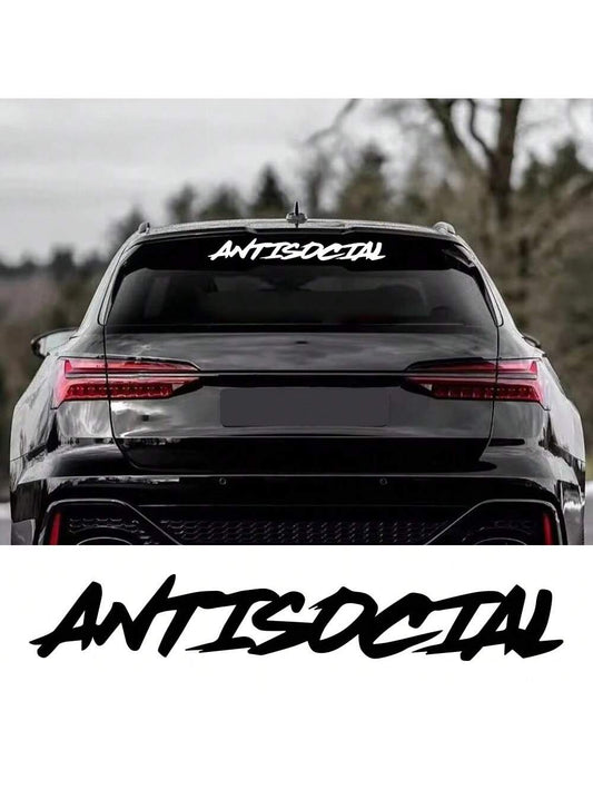 1PC 'Antisocial' Styling Window Sticker/Decal