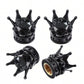Corrosion-Resistant/Universal Fit 4PCS Black Crown Design Tire Valve Stem Caps 