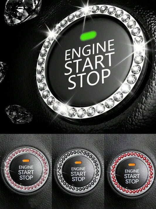  Universal Shiny Rhinestone Push-Start Accessory Decoration