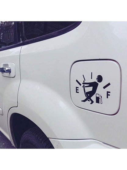 1Pc Funny Low Fuel Volume Reflective Car Sticker - Weathering Waterproof Polyurethane Matte Sticker, Self-Adhesive Cartoon Fuel Gauge Design, Reusable, No Residue Easy Sticker for Cars, Trucks, Motorcycles, Walls, Laptops