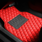 4PCS Universal Leather Diamond Stitched Floor Mats| Red