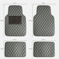 4PCS Universal Leather Diamond Stitched Floor Mats| Black