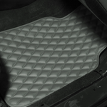 4PCS Universal Leather Diamond Stitched Floor Mats| Grey