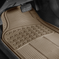 4PCS Universal All-Weather Floor Mats Beige + Free Hanging Air Scent