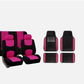 5PCS Universal Cloth Seat Covers + 4PCS Carpet Floor Mats Set