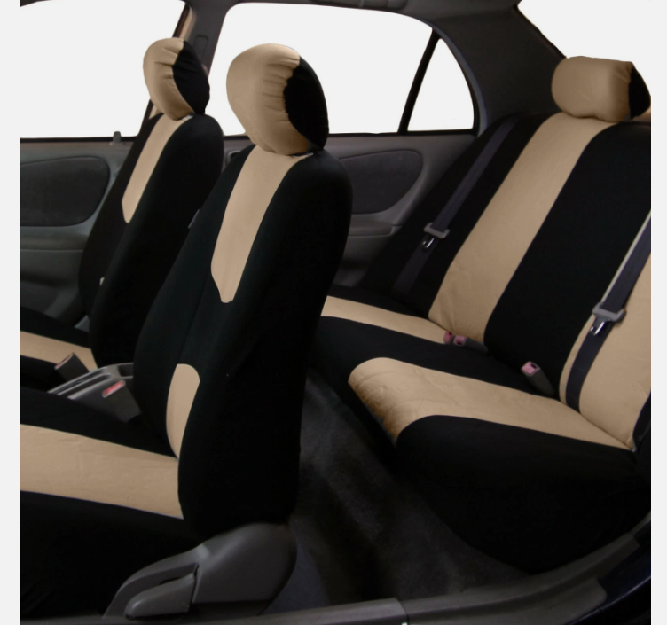 5PCS Universal Cloth Seat Covers + 4PCS Carpet Floor Mats Set