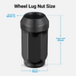 24 PCS Set Black Acorn M14X1.5 Lug Nuts | 1.75" Tall 3/4" Hex Cone Seat