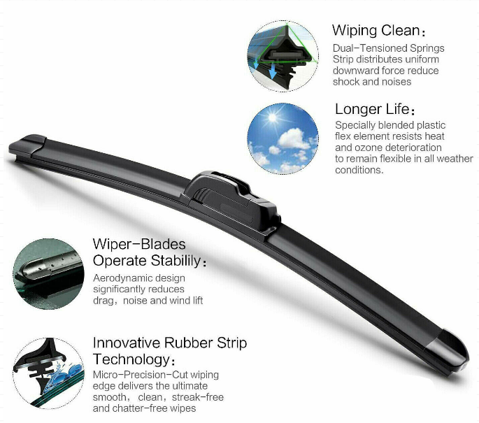 2PCS 21 Inch Set Wiper Blades (J-Hook)