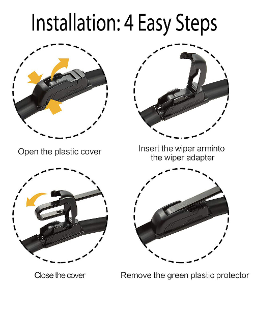 2PCS "20 + 22" Wiper Blades Set (J-Hook) 