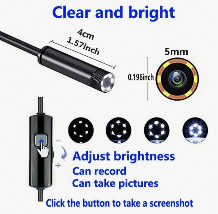 5Mm/0.196In 480P Endoscope Mini Camera