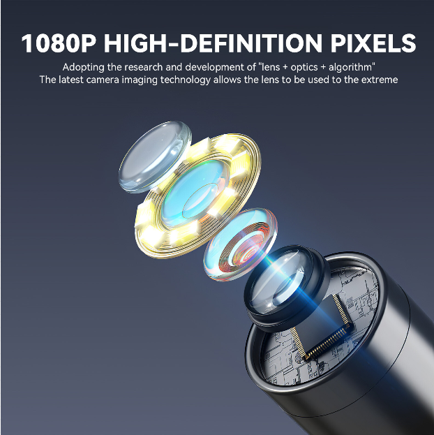 1080P HD LED l Endoscope Borescope 8Mm Inspection Flexible Camera