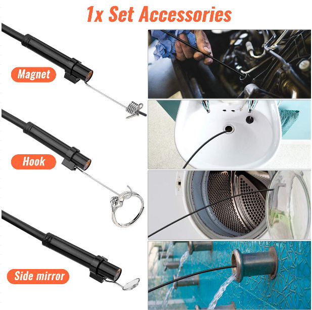 1080P HD LED l Endoscope Borescope 8Mm Inspection Flexible Camera