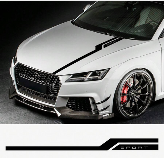 Sporty Striped Hood Sticker/Decal Adhesive