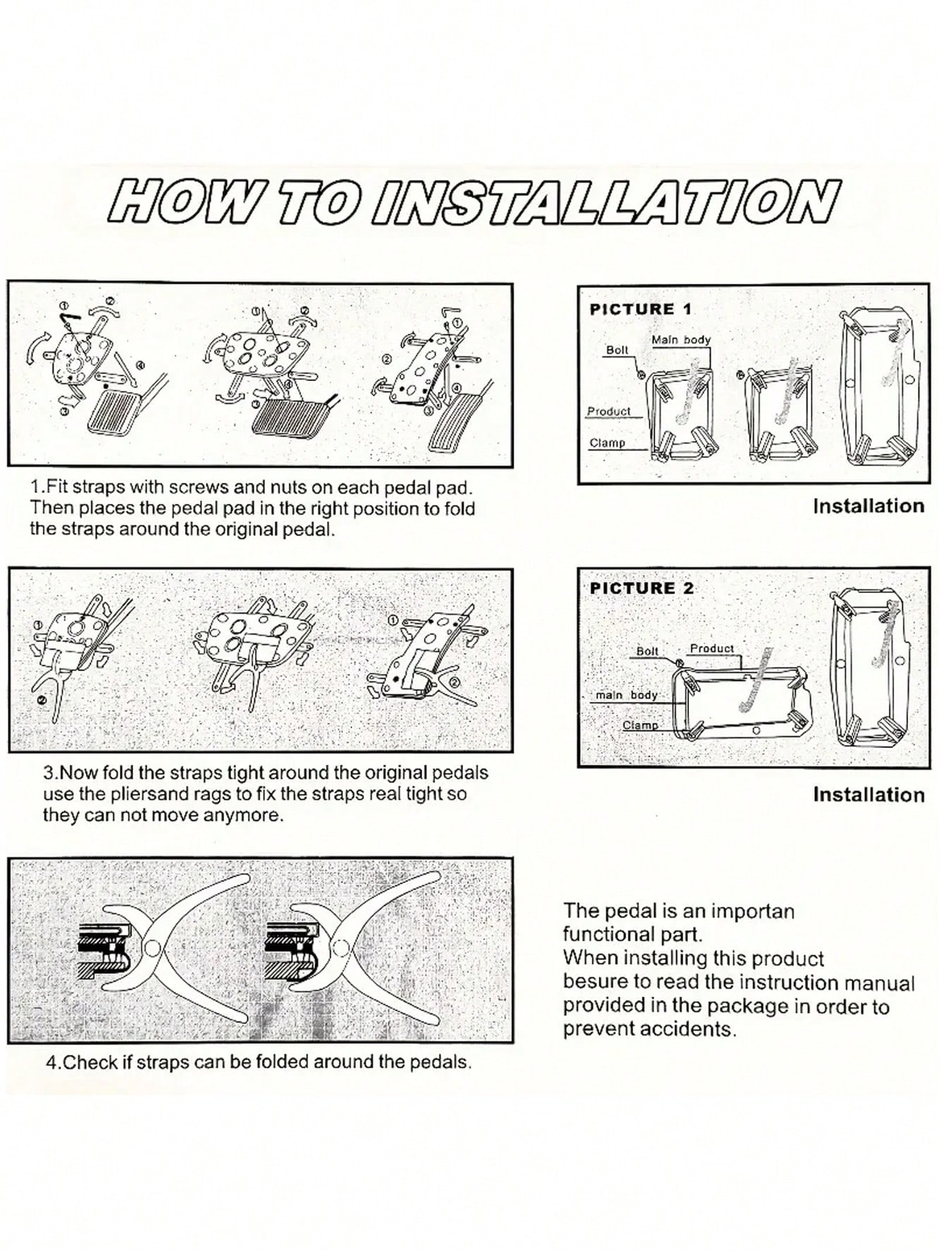 2PCS Universal Brake & Accelerator Pedals Set