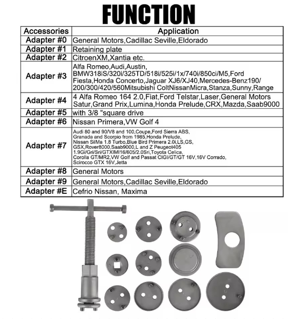27PC Universal Disc Brake Caliper Piston Rewind Tools Set