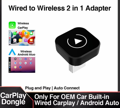 2In1 Wireless Apple Carplay/ Android Auto Wireless Converter