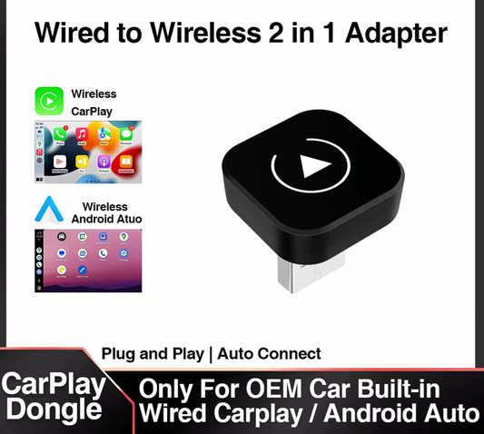 2In1 Wireless Apple Carplay/ Android Auto Wireless Converter 