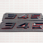 HEMI (Black and Red) Badge Emblem – Adhesive Fender/Side Logo Sticker for Trucks & Cars