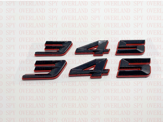 HEMI (Black and Red) Badge Emblem – Adhesive Fender/Side Logo Sticker for Trucks & Cars