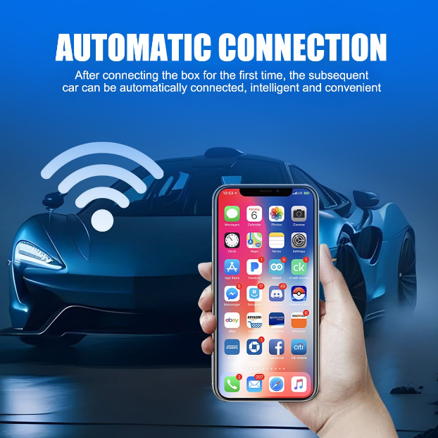 Wireless Apple CarPlay/ Android Auto Adapter – USB Dongle Converts Wired to Wireless | Plug & Play |