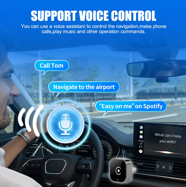 Wireless Apple CarPlay/ Android Auto Adapter – USB Dongle Converts Wired to Wireless | Plug & Play |