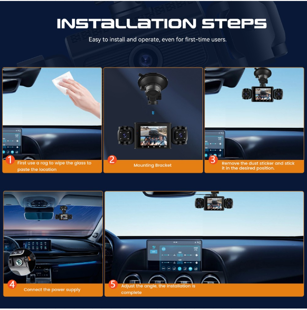 1080P Dash Cam (Front * Interior) – Full HD Car Camera with Night Vision & Loop Recording |