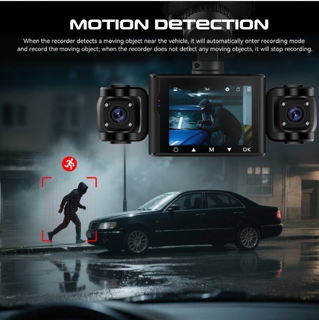 1080P Dash Cam (Front * Interior) – Full HD Car Camera with Night Vision & Loop Recording |