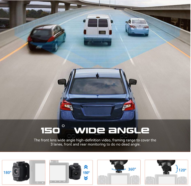 1080P Dash Cam (Front * Interior) – Full HD Car Camera with Night Vision & Loop Recording |