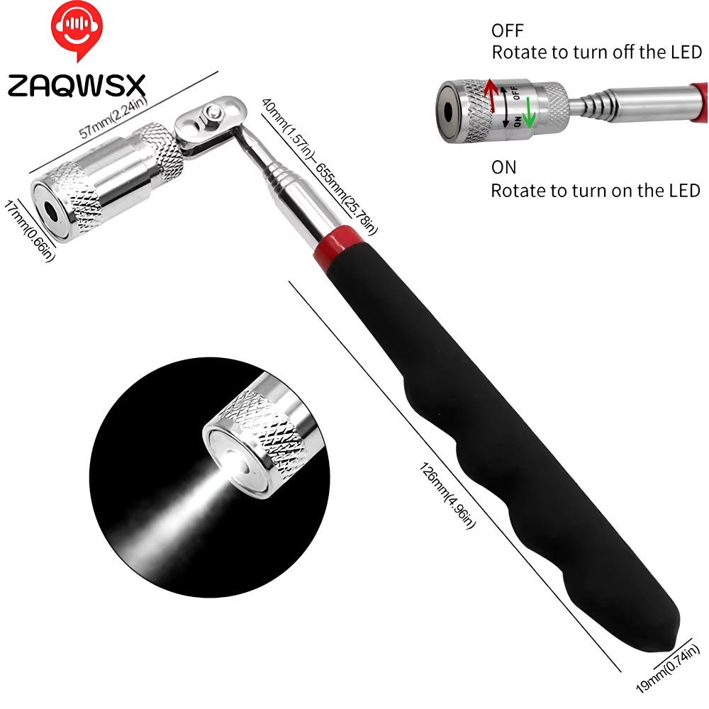 Mini Portable Telescopic Magnetic Magnet Pen Handy Tools Capacity for Picking up Nut Bolt Extendable Pickup Rod Stick