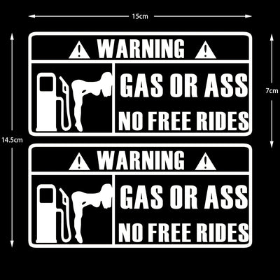 'Gas Or Ass' Transparent Vehicle Humorous Sticker/Decal