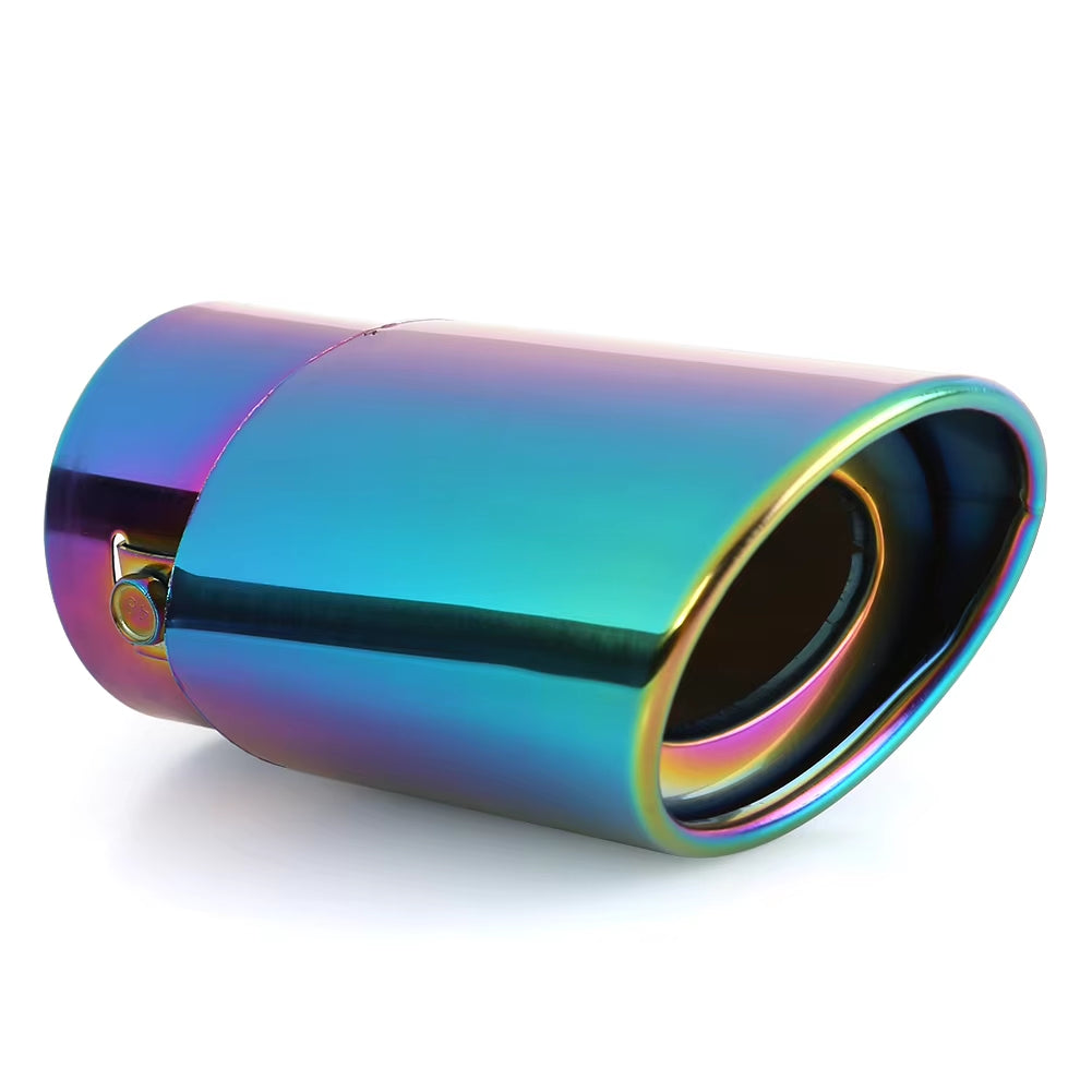 Universal Car Exhaust Muffler Exhaust Pipe Tail Throat Stainless Steel Car Muffler Tip Chrome round Pipe Exhaust Tail Muffler